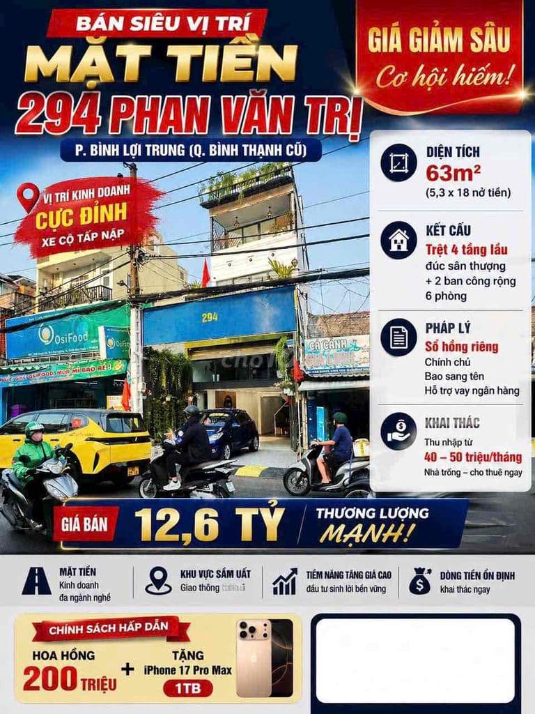 MTKD Phan Văn Trị Ngang 5m3 - 4 tầng - 6PN ( Giá TL) - Ảnh 3