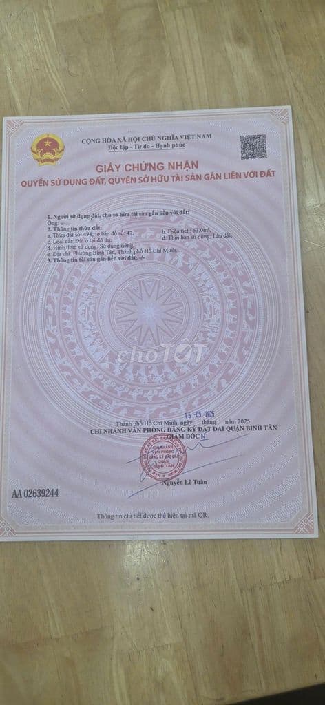 Bán Đất đườg Bình Thành (4m*13,5m~54m2) Kế Nguyễn Thị Tú, Ngã 4 Gò Mây - Ảnh 2