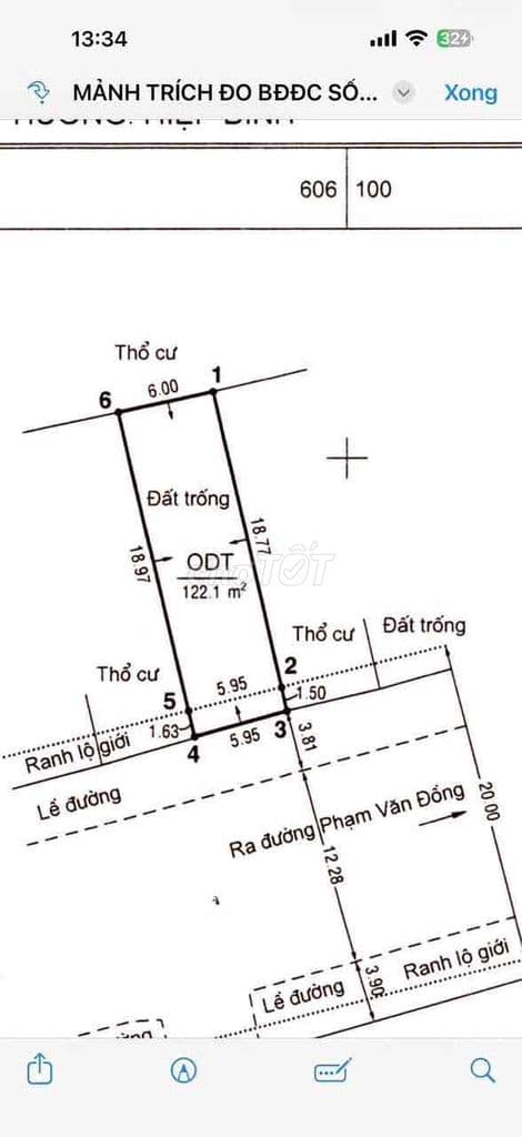 BÁN LÔ ĐẤT ĐƯỜNG 20 MÉT (6x20,5) sau lưng GiGamall - Ảnh 3
