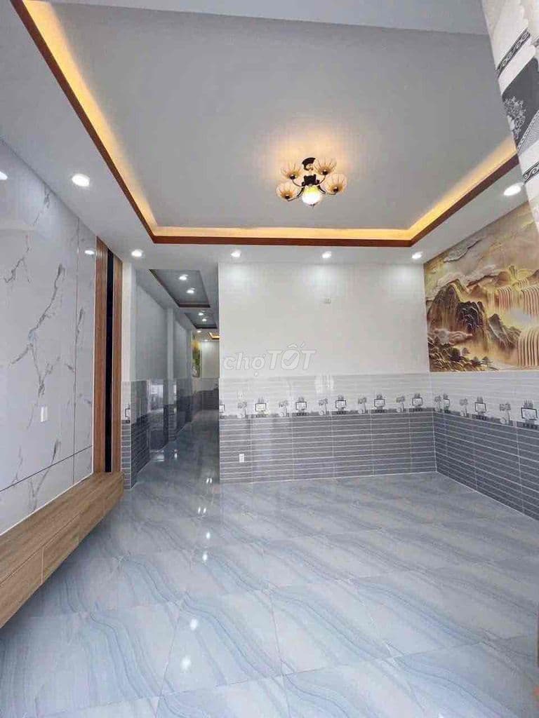 nhà mặt tiền bờ kênh thạnh lộc 13 5,5 x22m nhà cấp đất thổ cư - Ảnh 2