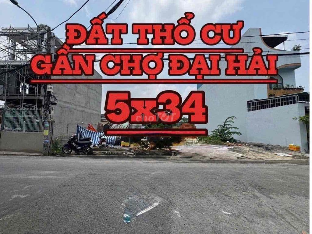 Đất 5x34m Shr - MT Nhựa 8m 1/100m Trần Văn Mười Gần Chợ Đại Hải.