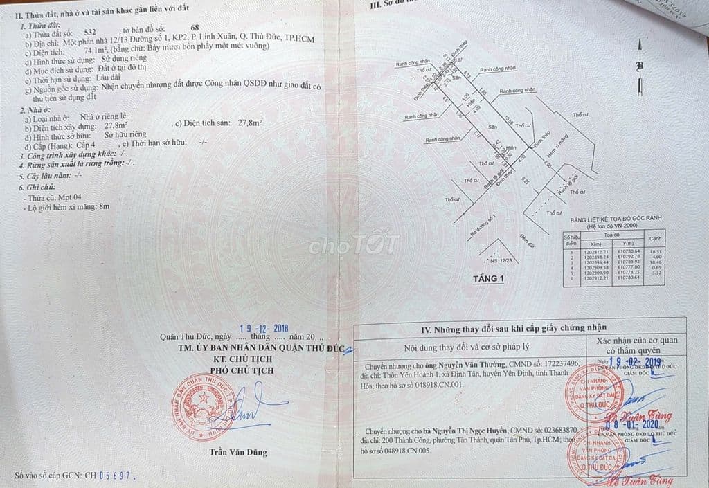 Cần bán đất chỉnh chủ 74met đường số 1, Linh Xuân giá 4.65 tỷ