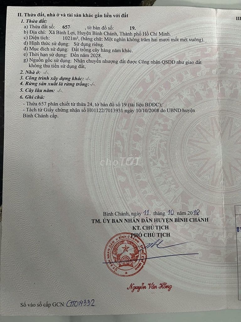 CHÍNH CHỦ - BÁN ĐẤT 1021M2 ĐƯỜNG KÊNH 8 - VƯỜN THƠM - BÌNH CHÁNH - Ảnh 2