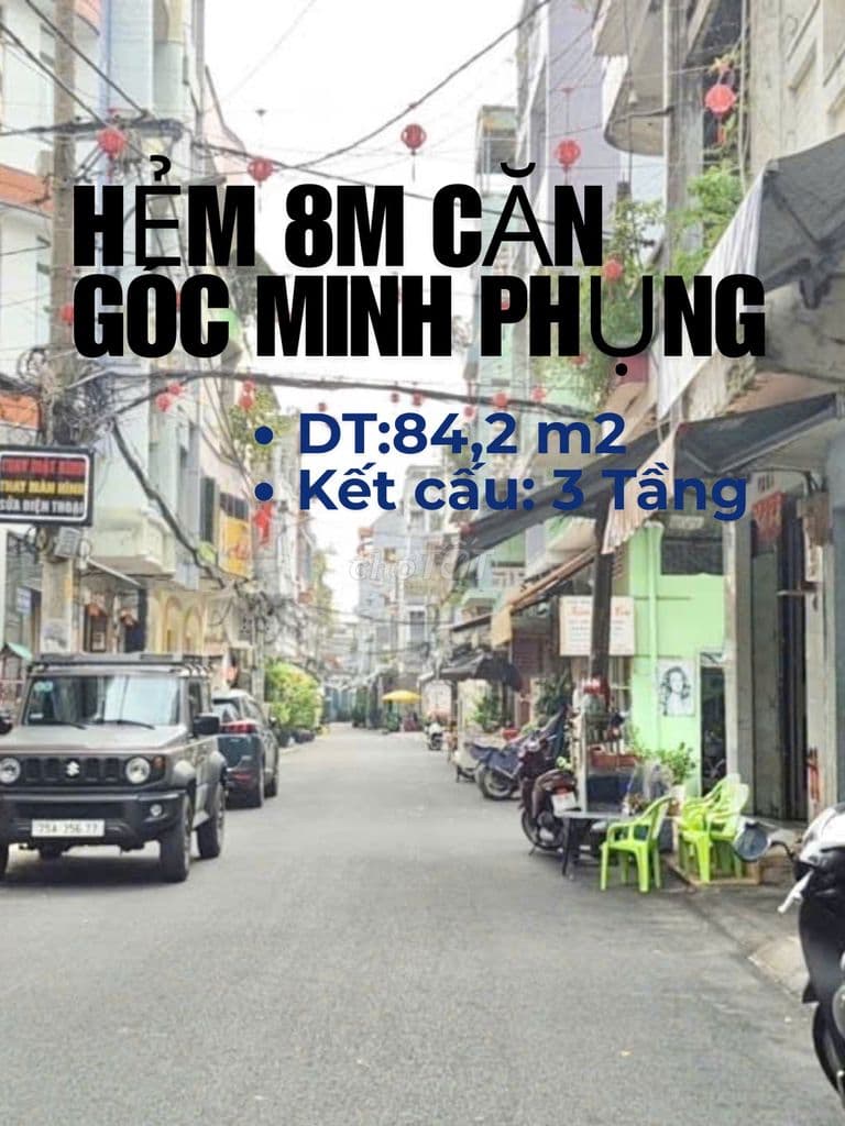 CĂN GÓC MINH PHỤNG - NGANG 5m - HÉM 8m - KD ĐỈNH- 3 TẦNG - 13 TỶ