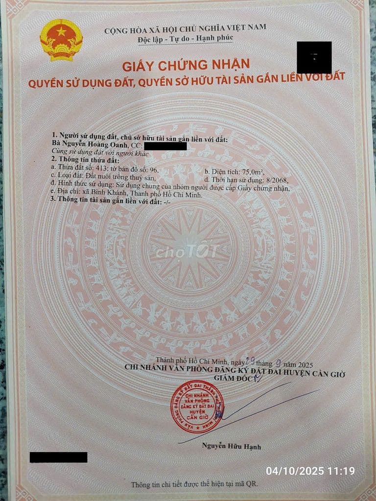 Chính chủ, cần bán miếng đất xã Bình Khánh, Cần Giờ. - Ảnh 3