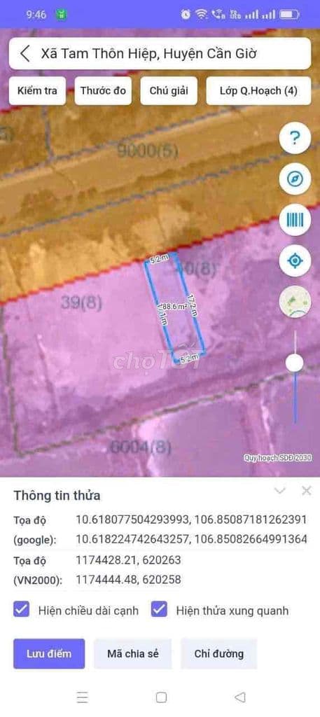 đất MT đường Tam Thôn Hiệp giá đầu tư