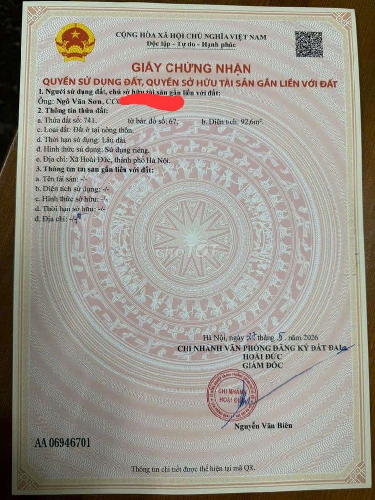 chính chủ bán đất thổ cư mặt tiền đường di trạch - Ảnh 2