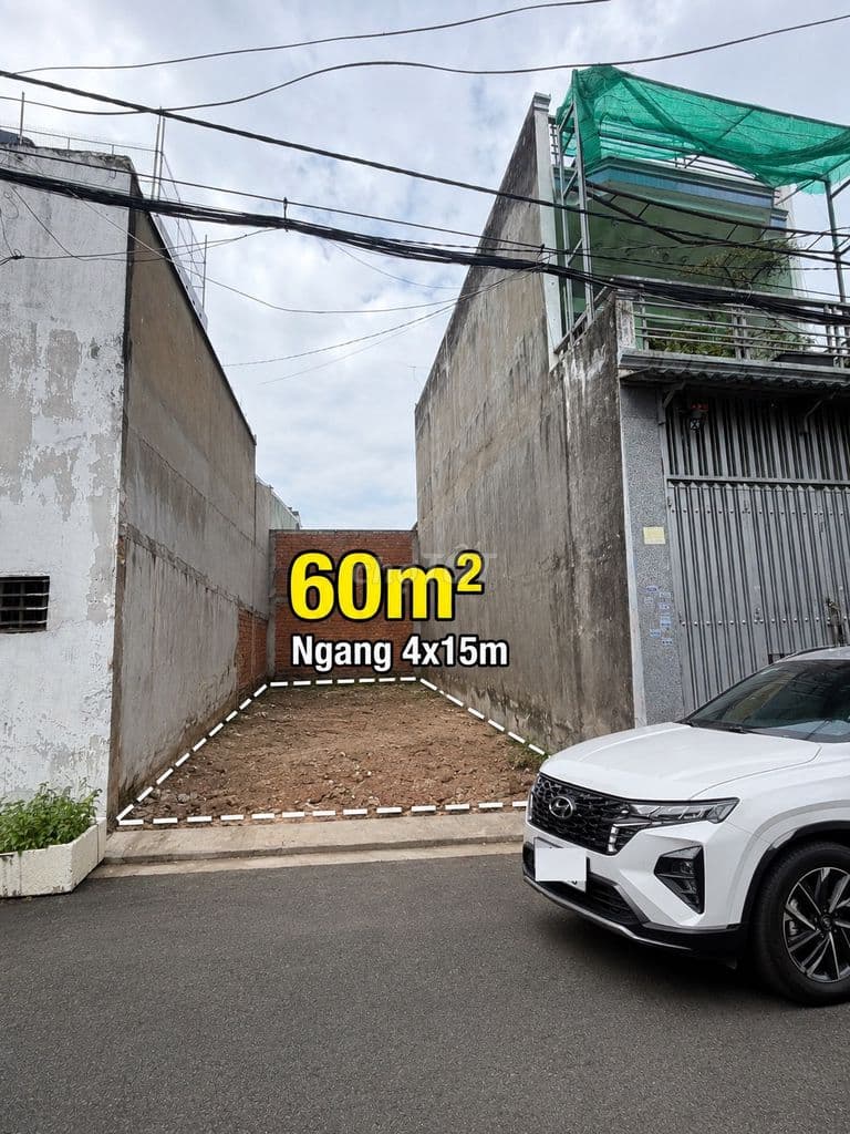 Bán đất Dương Thị Mười, 60m2,4x15m, hẻm ÔTÔ 6m, cách 1 căn ra mặt tiền