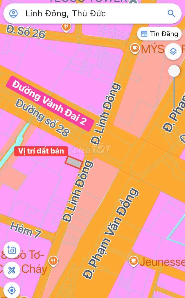 Bán Đất Mặt Tiền Đường Linh Đông, Thủ Đức. Sát đường VĐ2 DT: 9,4x22 - Ảnh 2