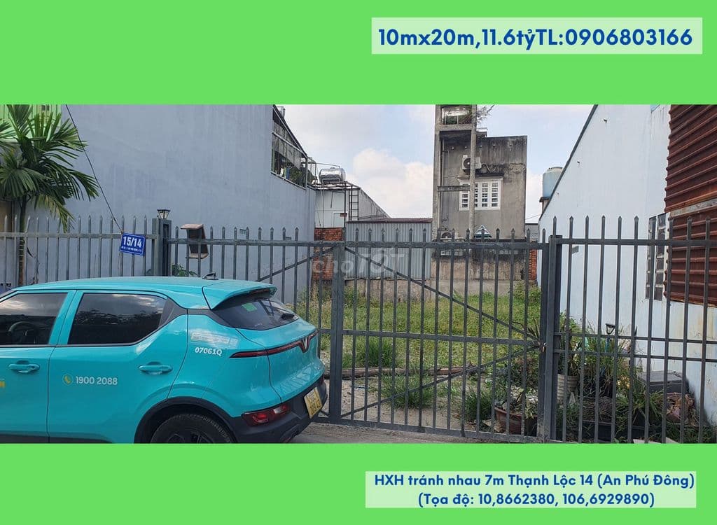Bán đất chính chủ,10mx20m,HXH tránh nhau 7m Thạnh Lộc 14 (An Phú Đông) - Ảnh 2