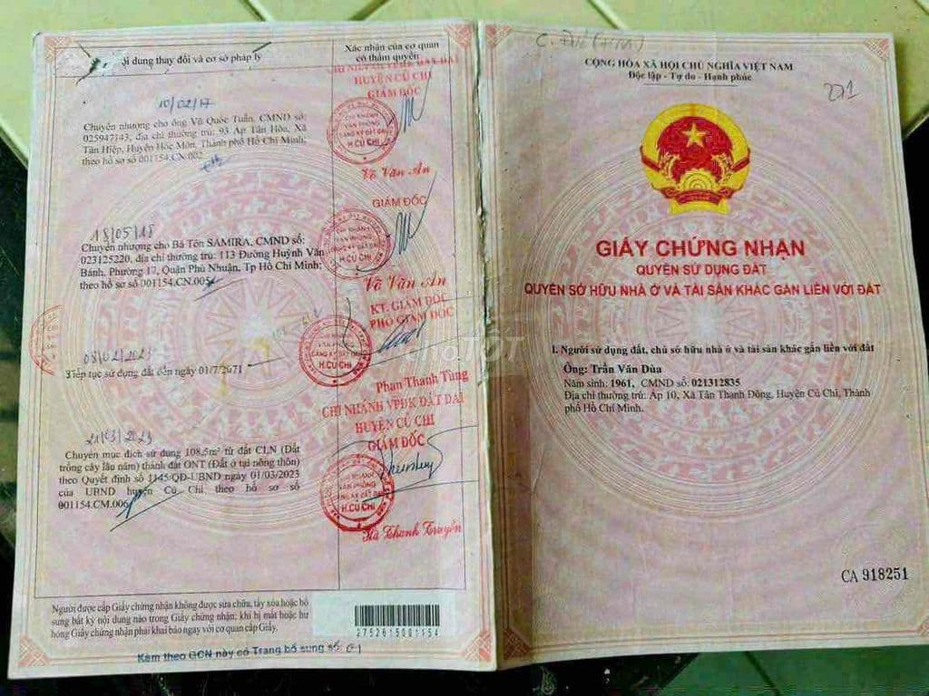717m2 có 108m2 thổ cư MT 45 M Võ Văn Điểu giá 3.2 tỷ TL - Ảnh 2