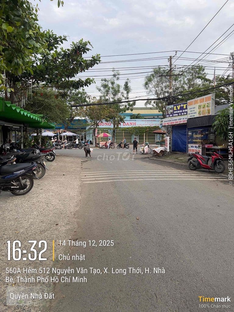 Đất thổ cư MT hẻm 512 Nguyễn Văn Tạo, Long Thới