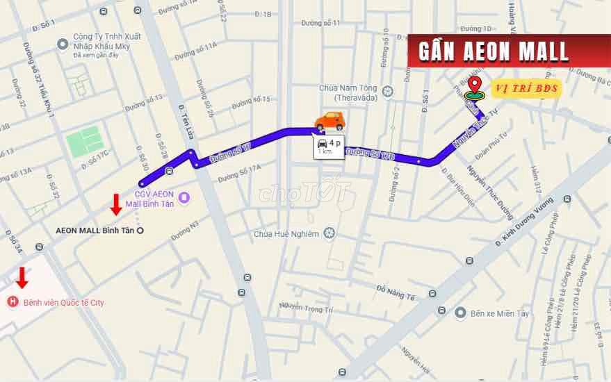 BÁN NHÀ MỚI GẦN AEON MALL | MT VƯƠNG VĂN HUỐNG 4 X 19M, 2 TẤM, 8 TỶ.
