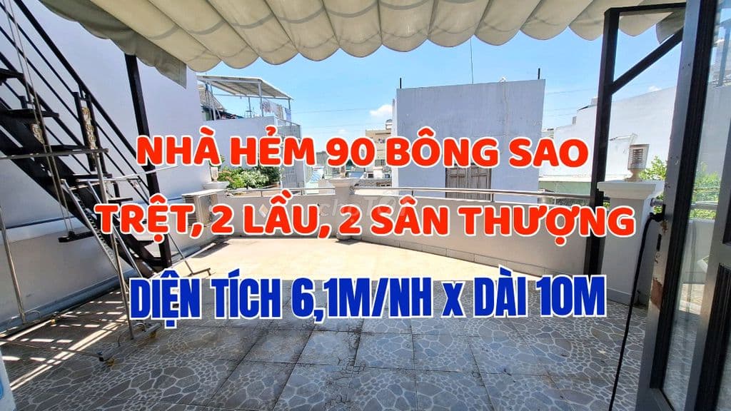 Nhà BT mini, 1trệt, 2lầu, ST: H90 Bông Sao, P5,Q8. N6,1m/nở hậu7mxD10m