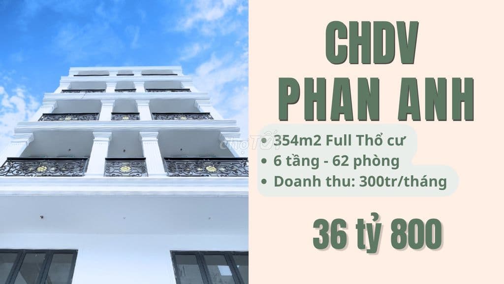 Dòng Tiền 300tr/tháng, CHDV 5 Tầng, 62 phòng, 36 tỷ 8 thương lượng!