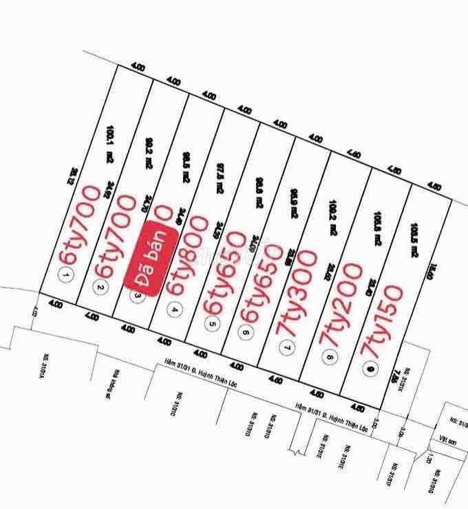bán 9 nền đất hẻm đẹp huỳnh thiệ lộc 60tr/m2 tiện xây mới full 4 tầng