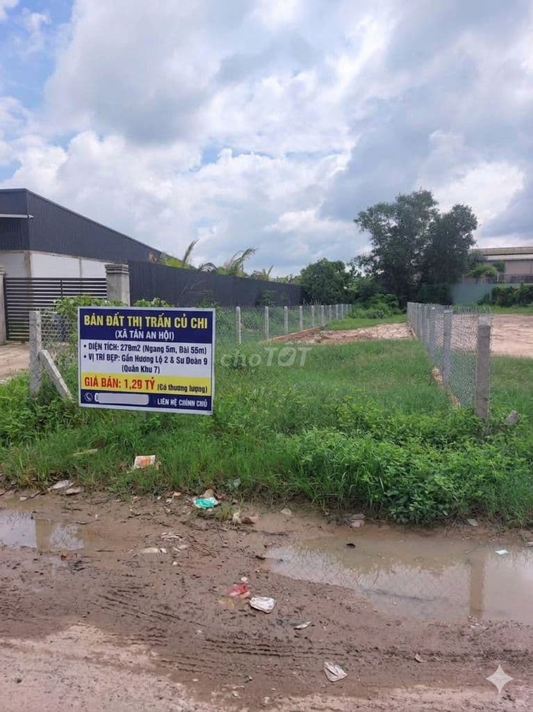BÁN ĐẤT TÂN AN HỘI 279M², GẦN HƯƠNG LỘ 2, GIÁ CHỈ 1,29 TỶ