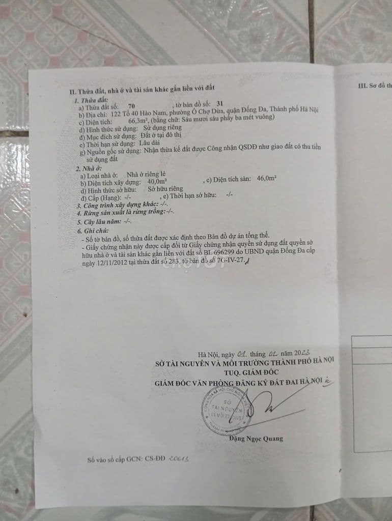 Bán nhà phố Hào Nam