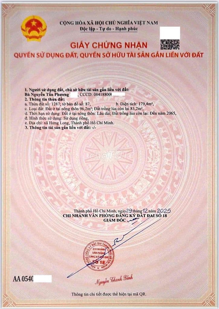 Bán Đất Nền Xã Hưng Long - Ảnh 2