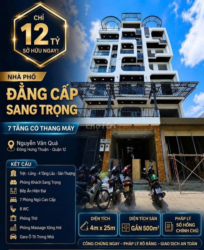 Bán nhà phố 7 tầng có thang máy Nguyễn Văn Quá, Quận 12, DT 4x25m - Ảnh 3