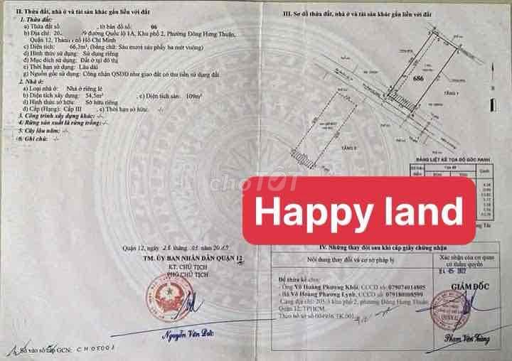 🔥 BÁN ĐẤT TẶNG NHÀ ĐHT17 - Q12 – NGANG 5.2M x 14M – GẦN GÒ VẤP