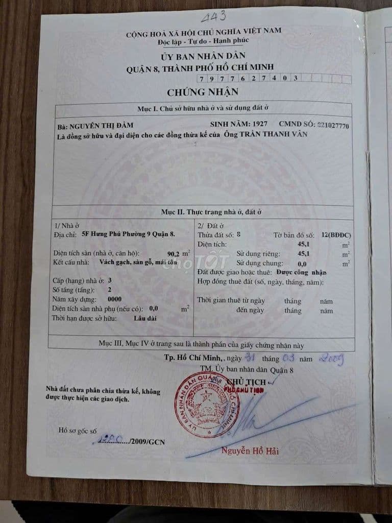Nhà Bán Khu Nhà Lô Hưng Phú - P9 Q8 - Ảnh 2