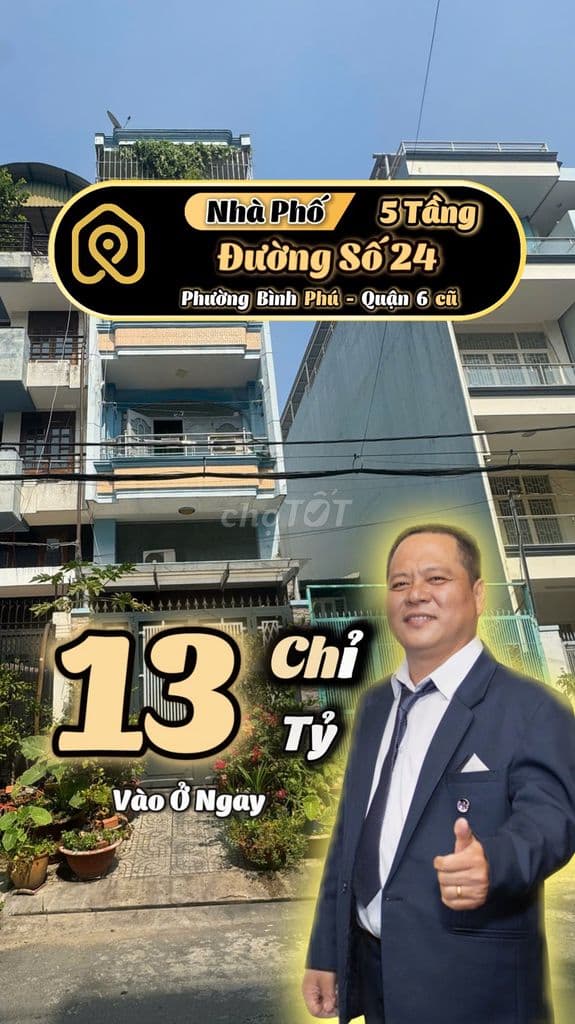 💎 NHÀ 5 TẦNG 96M2 – MẶT TIỀN BÌNH PHÚ Q6 - CHỈ 13 TỶ