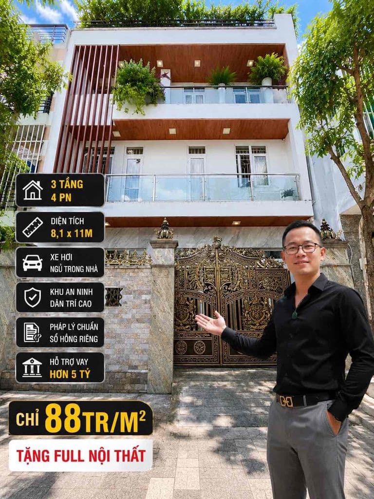 Nhà Lê Văn Quới VIP ngang 8m, 4 tầng, 4PN, chỉ 85 triệu /m2