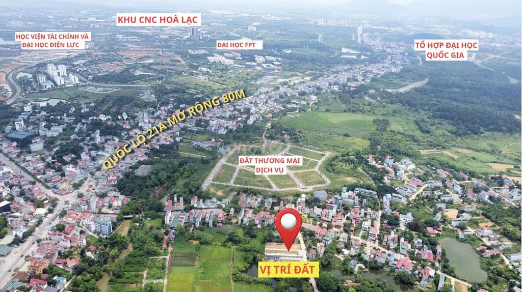 Bán lô đất 100m2 ngay sau chợ Hoà Lạc - đất kinh doanh