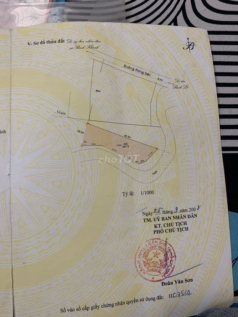 Cần bán lô đất mặt tiền đường Rừng Sác, xã Bình Khánh