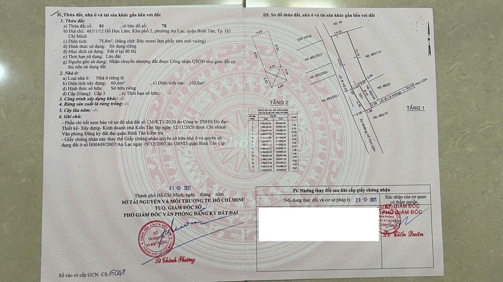 Chính chủ bán nhà 1T1L 2PN, 2WC, sổ riêng, công chứng ngay –Hồ Học Lãm