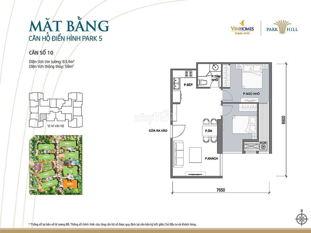 Chính chủ bán căn 2 ngủ Times City (toà Park 5) - Ảnh 2