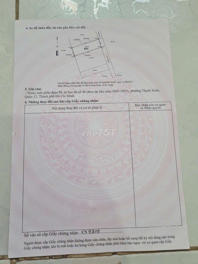 BÁN ĐẤT THỔ CƯ CHÍNH CHỦ GẦN CHỢ, TRƯỜNG HỌC, ĐƯỜNG THẠNH XUÂN 22