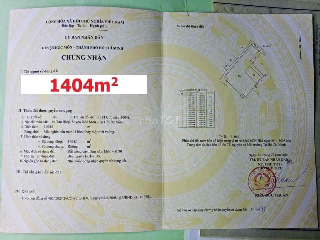 Bán đất Hóc Môn giá tốt, sổ riêng, xây dựng tự do