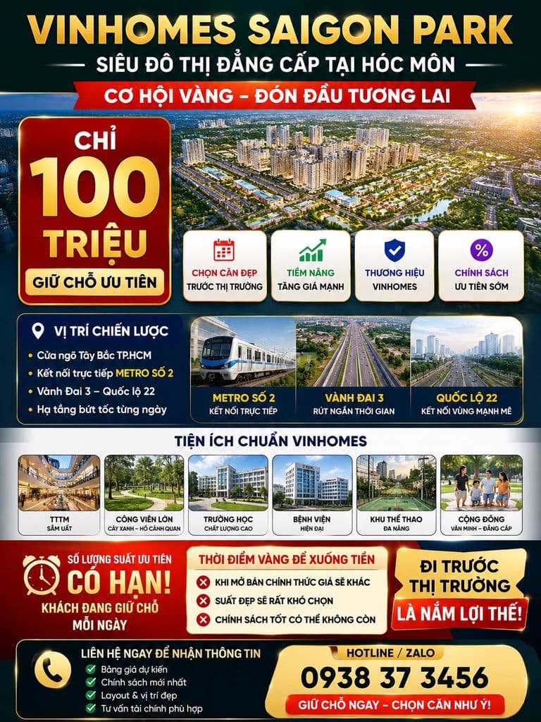 🏙️ Đón Sóng MẠNH– Booking Ngay Vinhomes Saigon Park Chọn Căn Đẹp! - Ảnh 3