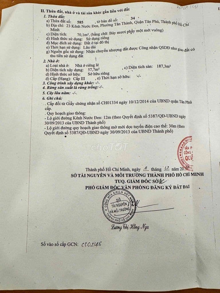 MT 23 Kênh Nước Đen. 6x13m2. 3 Lầu. Sử dụng 6x18m - Ảnh 3