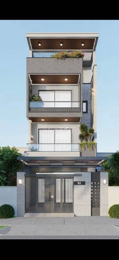 NHÀ ĐẸP GẦN CHỢ GÒ XOÀI – NGANG RỘNG HIẾM 1 TRỆT 1 LỬNG 3 LẦU