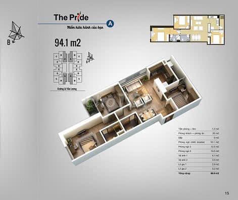 Căn hộ The Pride Hải Phát Hà Đông - 94m2, 3PN, tầng trung, chỉ 5,95 tỷ - Ảnh 2