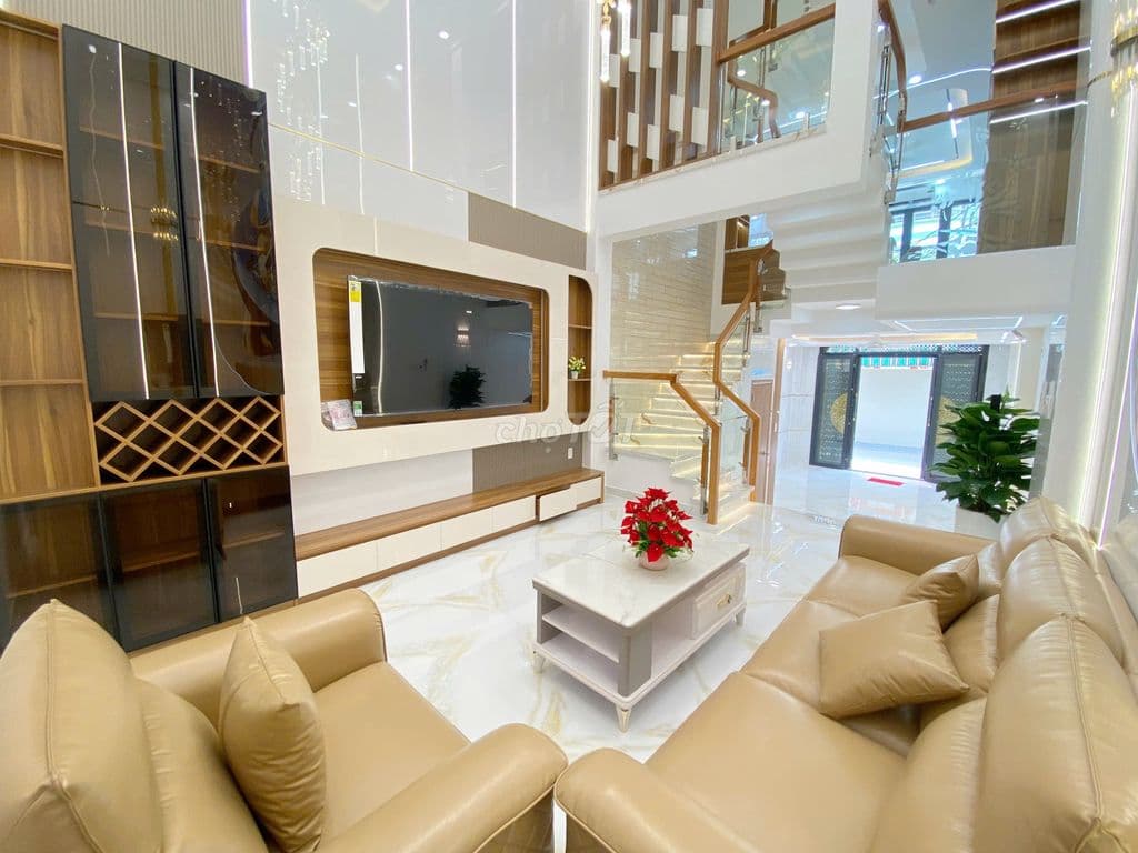 Nhà mới Full nội thất 4x15m đúc 5 tấm hẻm đẹp 8m đường Hương Lộ 2
