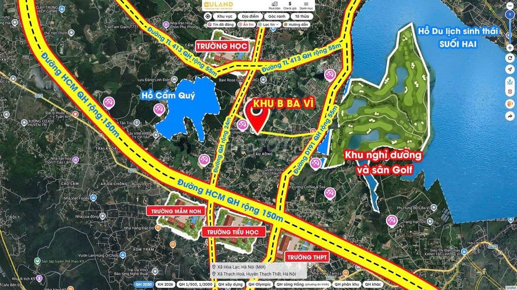 Lô đất Ba Vì DT 100m2, mặt tiền 8m, giá 900tr, sổ đỏ bao sang tên, - Ảnh 3