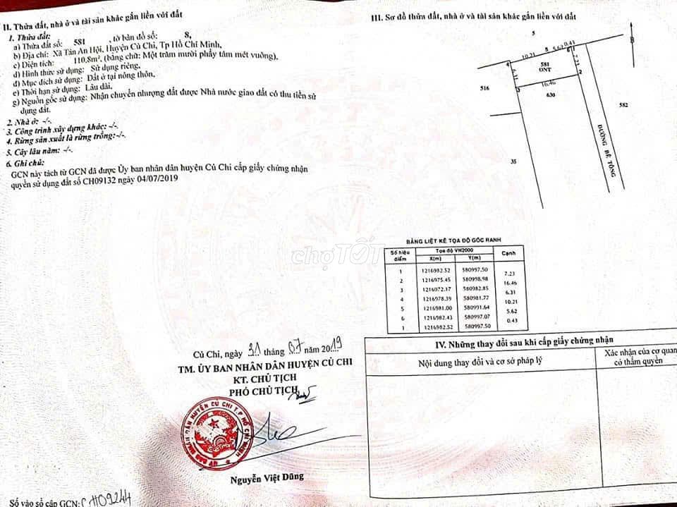 Đất Đ. Cao Thị Bèo, Tân An Hội, Củ Chi. 110m2/ 1,1 tỷ. SHR - Ảnh 3