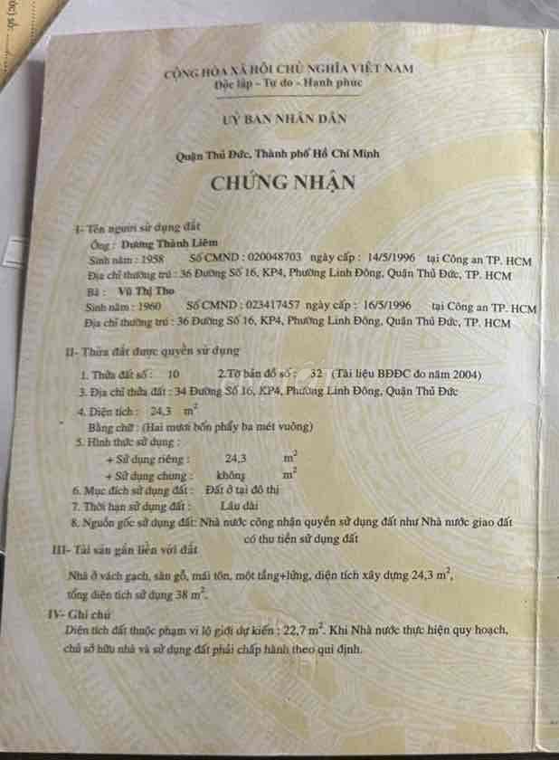 Nhà Shr Mặt Tiền Đường 16 - P.Linh Đông