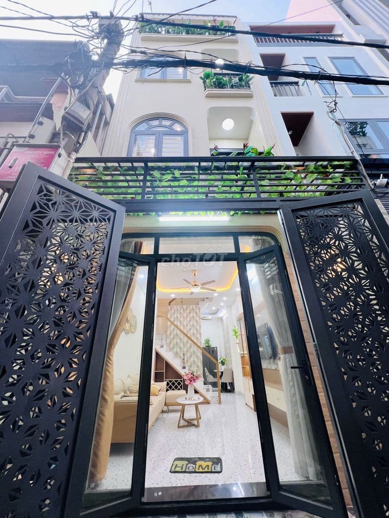 Nhà Gò vấp 4 PN, sân thượng trước sau -Full Nội Thất - Hẻm 4M