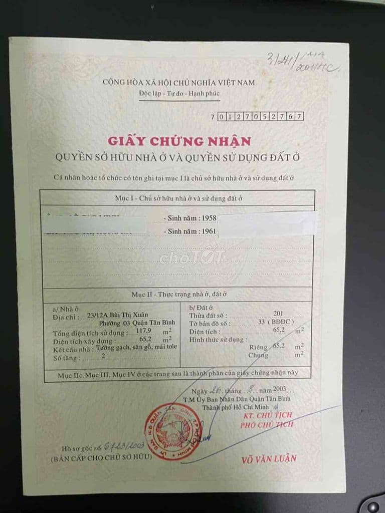 BÁN NHÀ MẶT TIỀN TRUNG TÂM TÂN BÌNH – GẦN KÊNH NHIÊU LỘC