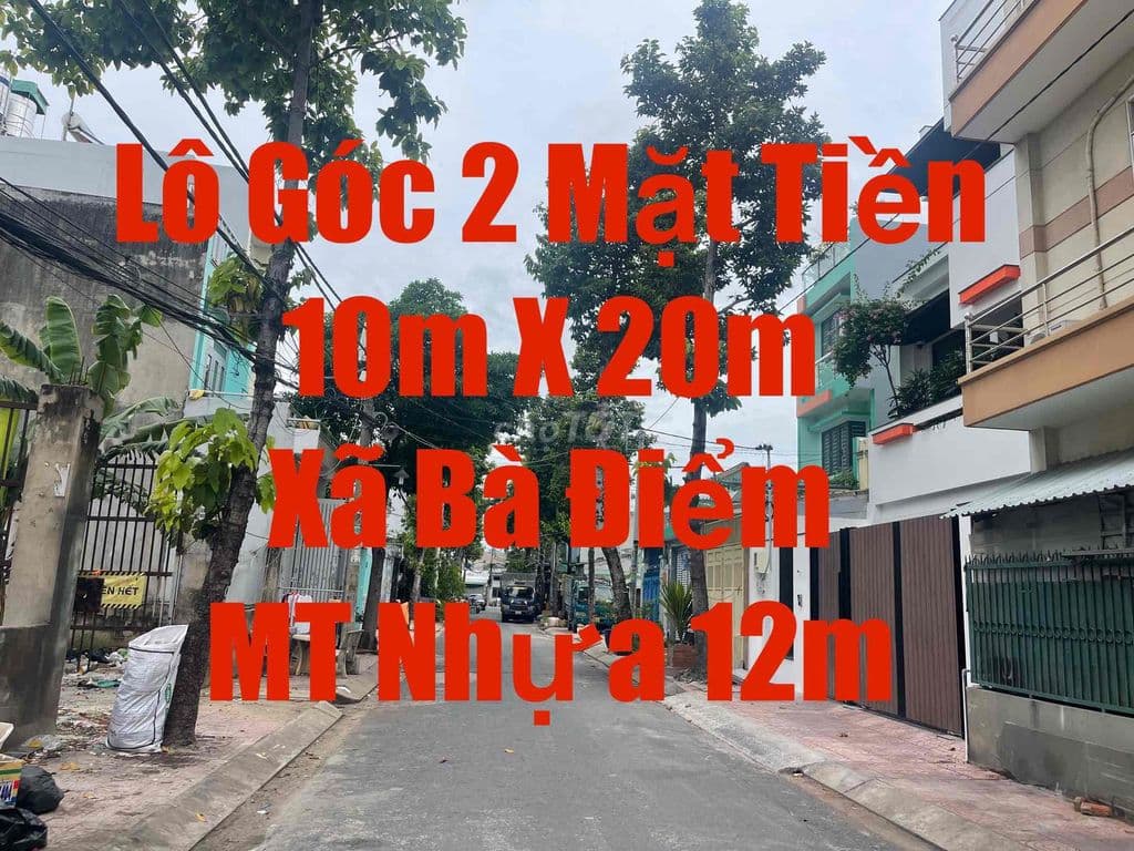 ‼️Lô Góc 2 MT-10m X 20m -nhựa 12m thông-Cách chợ BÀ ĐIỂM 900m - Ảnh 2