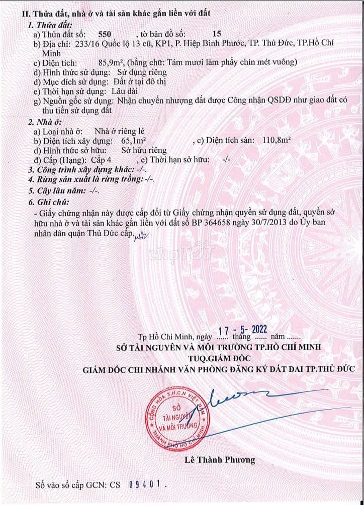 CẦN BÁN ĐẤT CHỈNH CHỦ HẼM 233 QUỐC LỘ 13 CŨ 86 MET GIÁ 6.25 TỶ - Ảnh 2