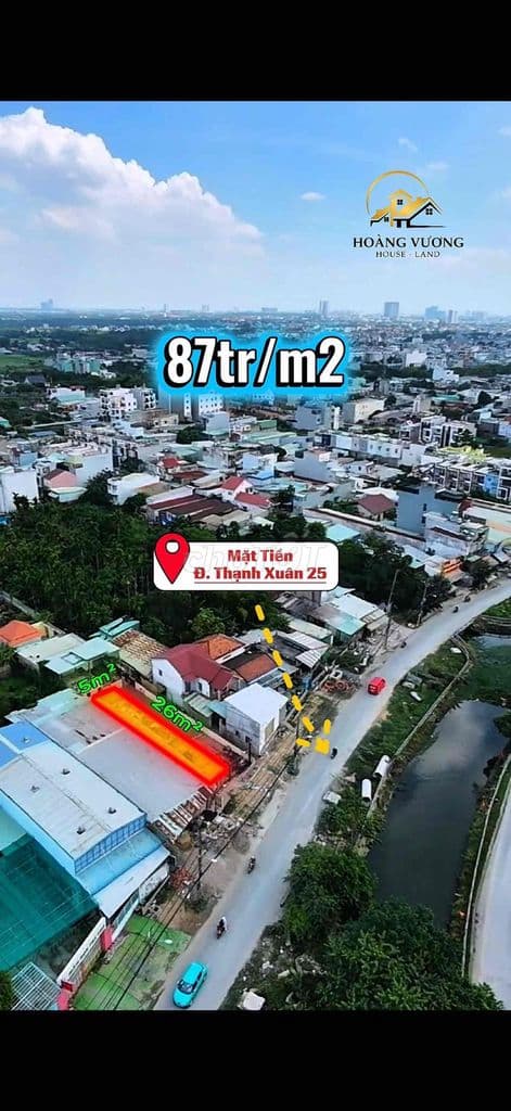 Đất MT Thạnh Xuân 25, đường 14 mét, KDBB đa nghành, giá 87tr/m2 TLương