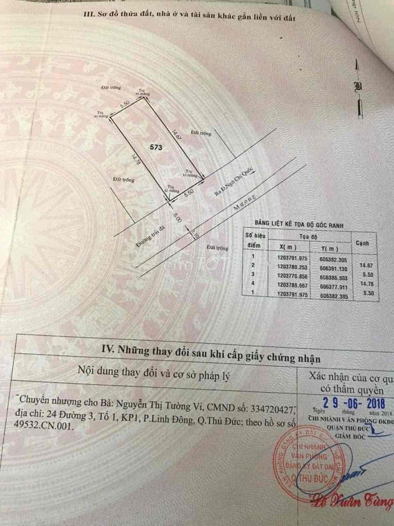 Bình chiểu Tp HCM - Đất 5.5 x 15m { 81m2 SHR full thổ cư } Giá 4 tỷ