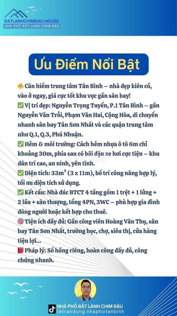 NHÀ ĐẸP NGUYỄN TRỌNG TUYỂN, 4 TẦNG ĐÚC, 4PN, 20M RA HXH LỚN, CHỈ 5.2T - Ảnh 2
