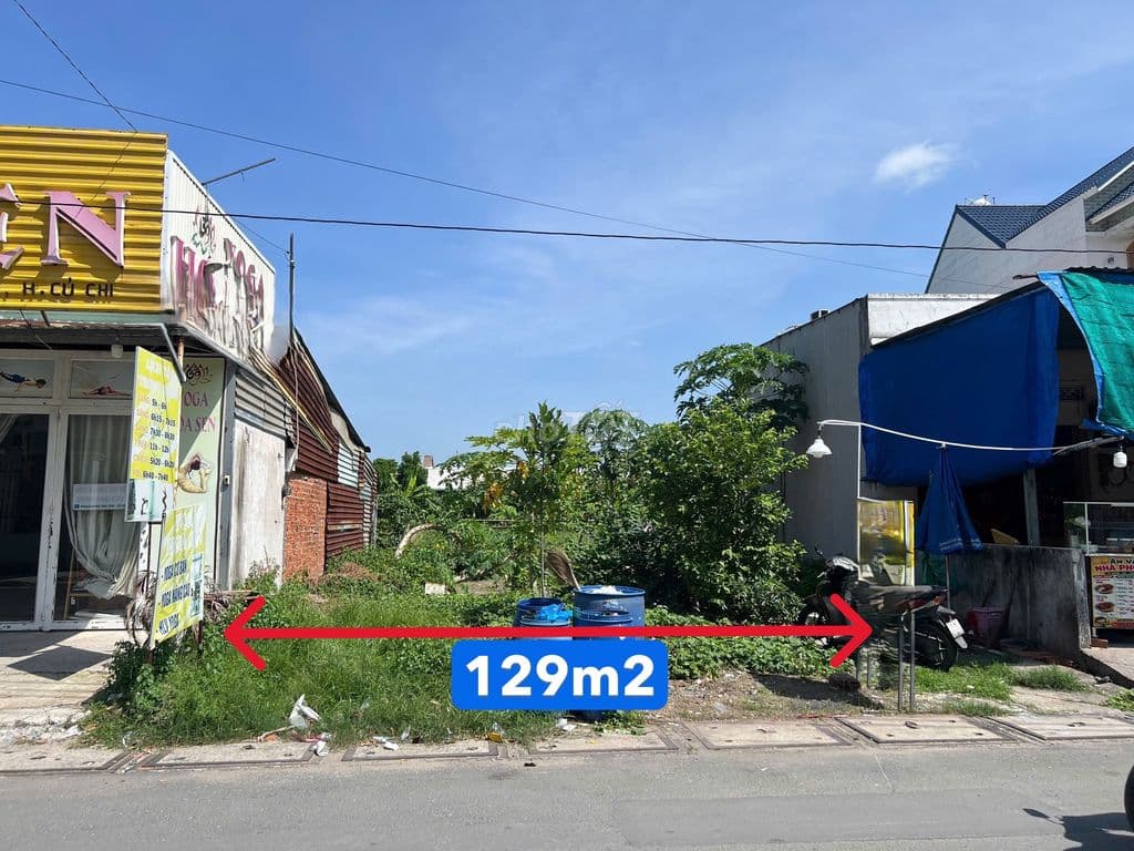DT: 129m2/ 1 tỷ 250 triệu. Đất nằm ngay chợ Việt Kiều, Củ Chi. SHR